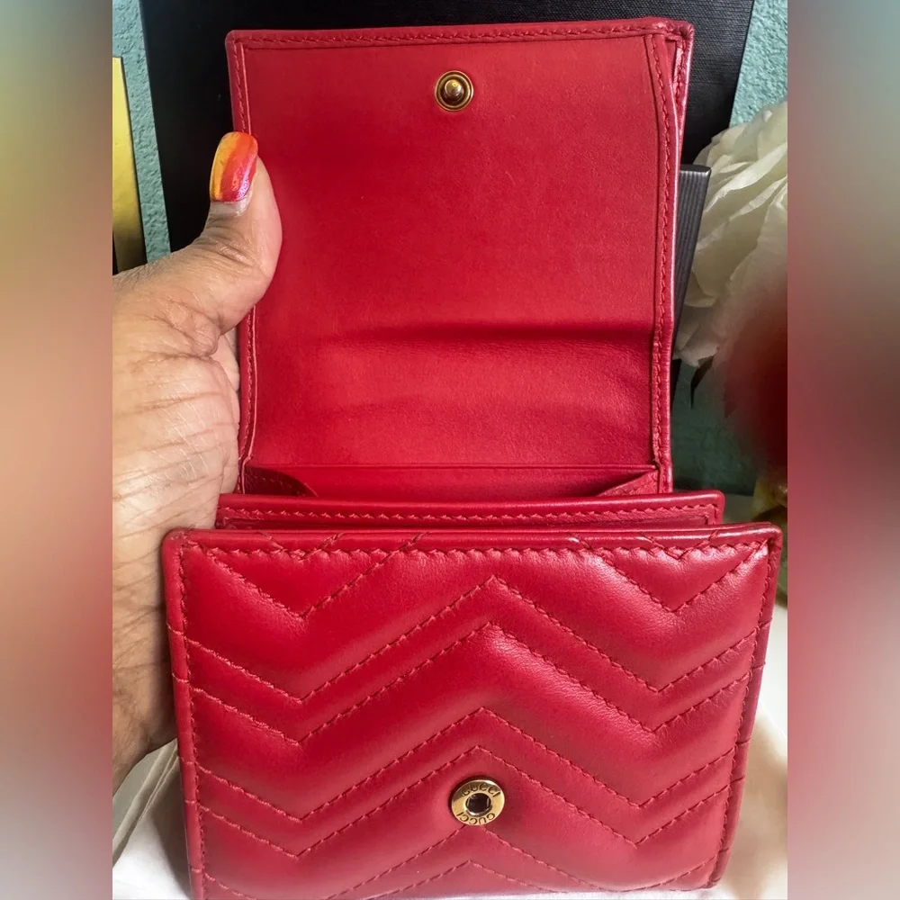 Gucci Red Quilted Leather Wallet
